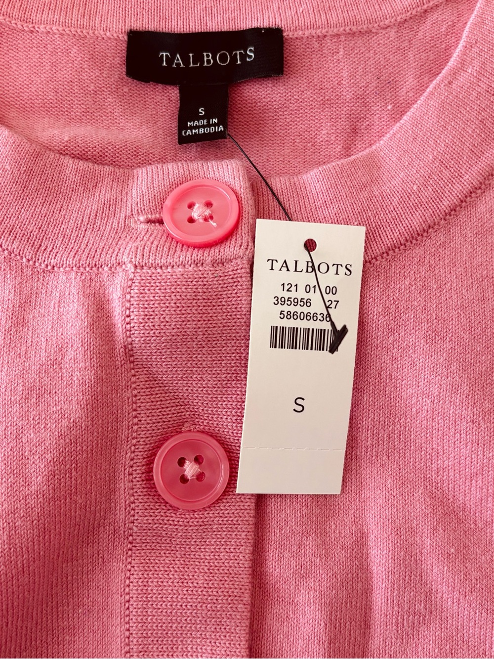 NWT Talbot's Small Pink Button Up Sweater Cardigan (Cardigan only) - Picture 2 of 3